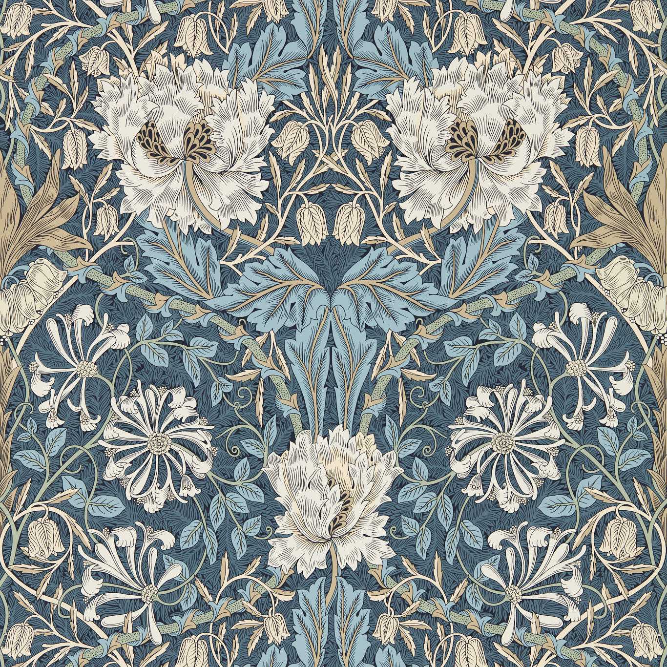 Honeysuckle and Tulip - Woad / Thyme
