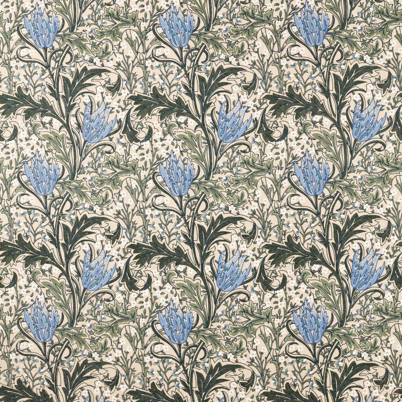 Lent Lily Embroidery - Forest / Cornflower Blue