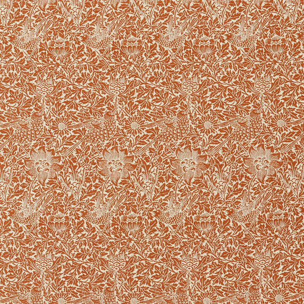 Bird & Anemone Weave - Apricot / Linen