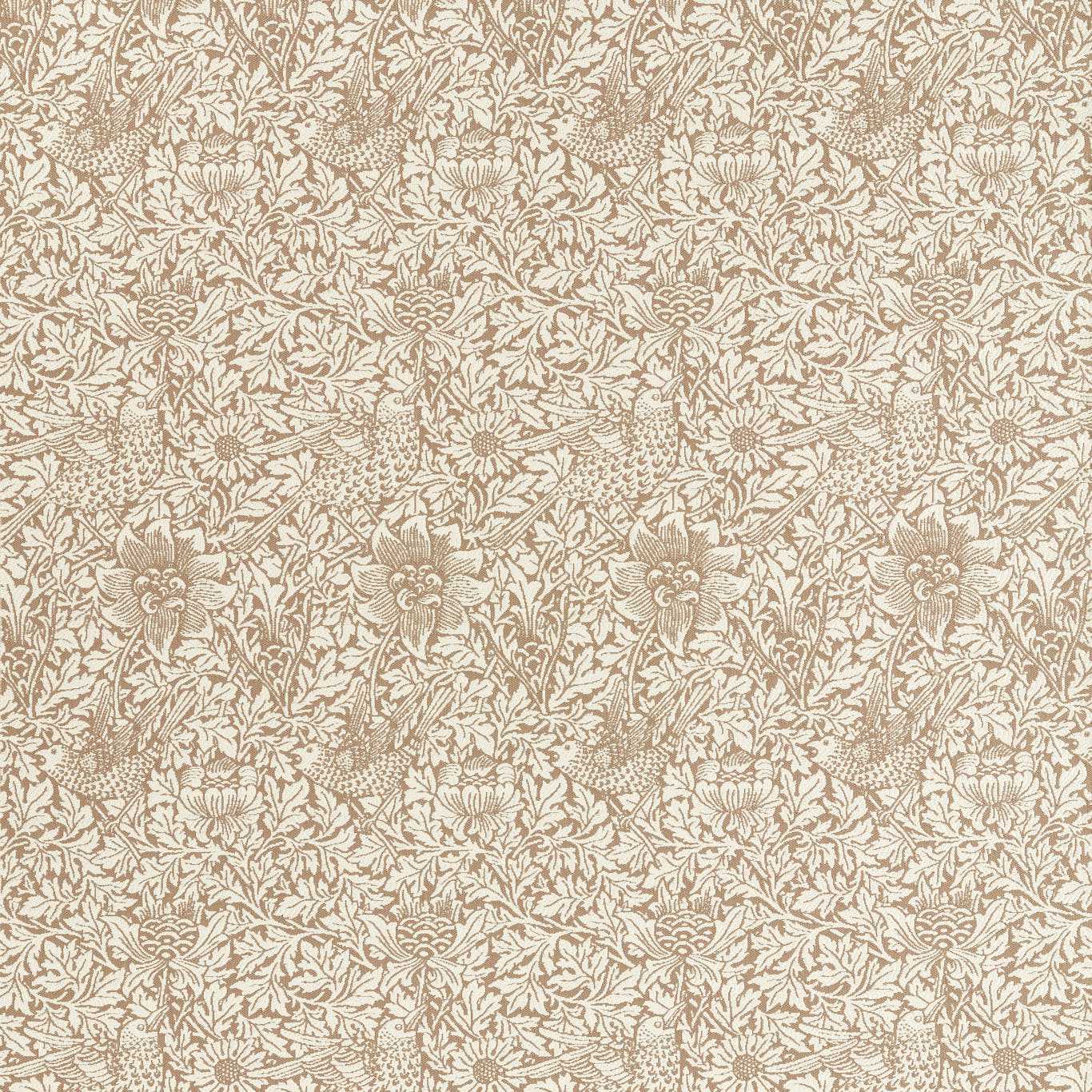 Bird & Anemone Weave - Linen