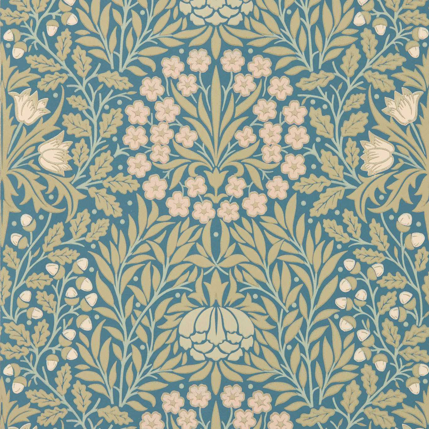 Daisy & Oak - Powder Blue / Blush Wallpaper