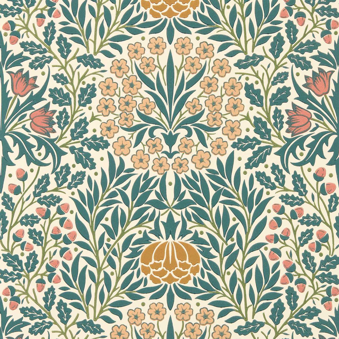 Daisy & Oak - Madder / Teal Wallpaper