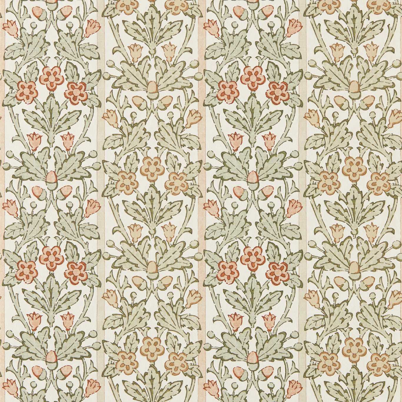 Oak & Blossom - Chestnut / Primrose Wallpaper