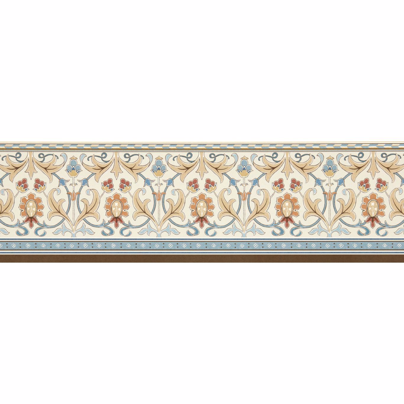 Ornamental Frieze - Linen / Woad Wallpaper