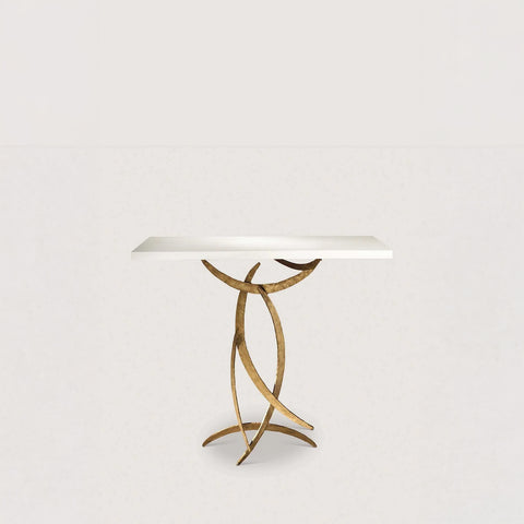 Miro Console - French Brass - Faux Limestone