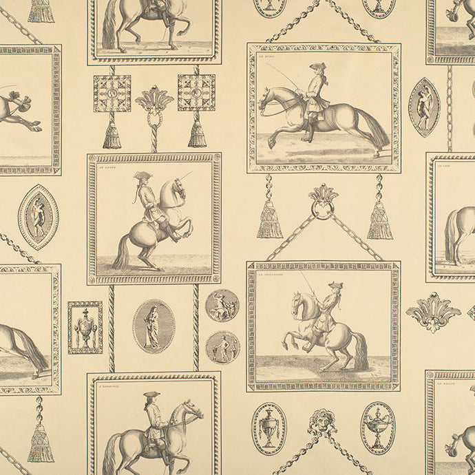 Equestrian Toile - Charcoal