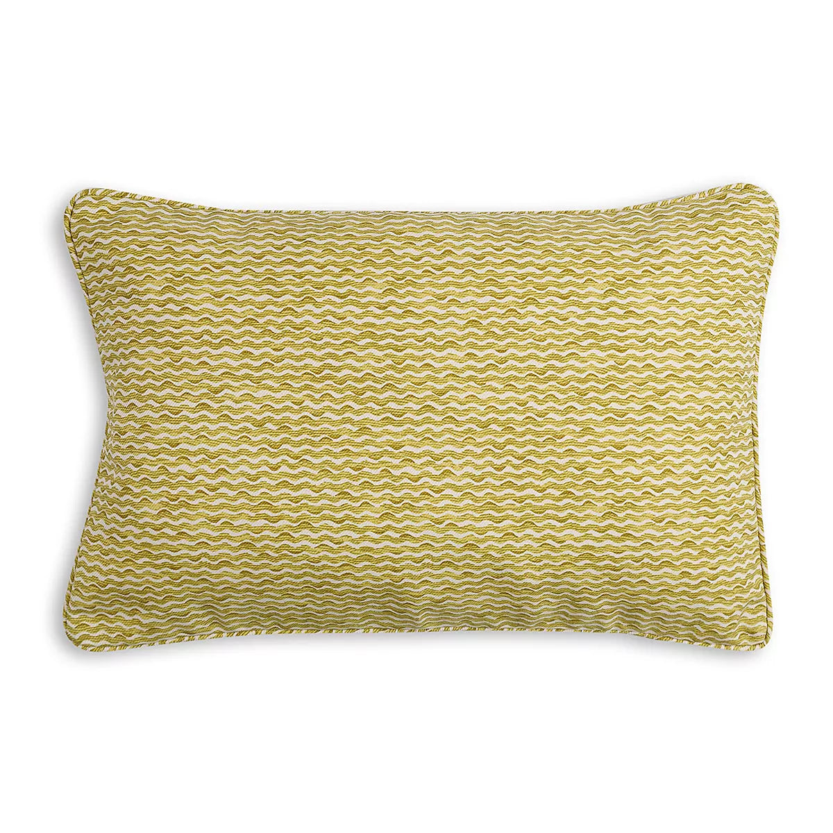 Large Oblong Cushion in Yellow Popple Indoor-Outdoor, 21 x 14