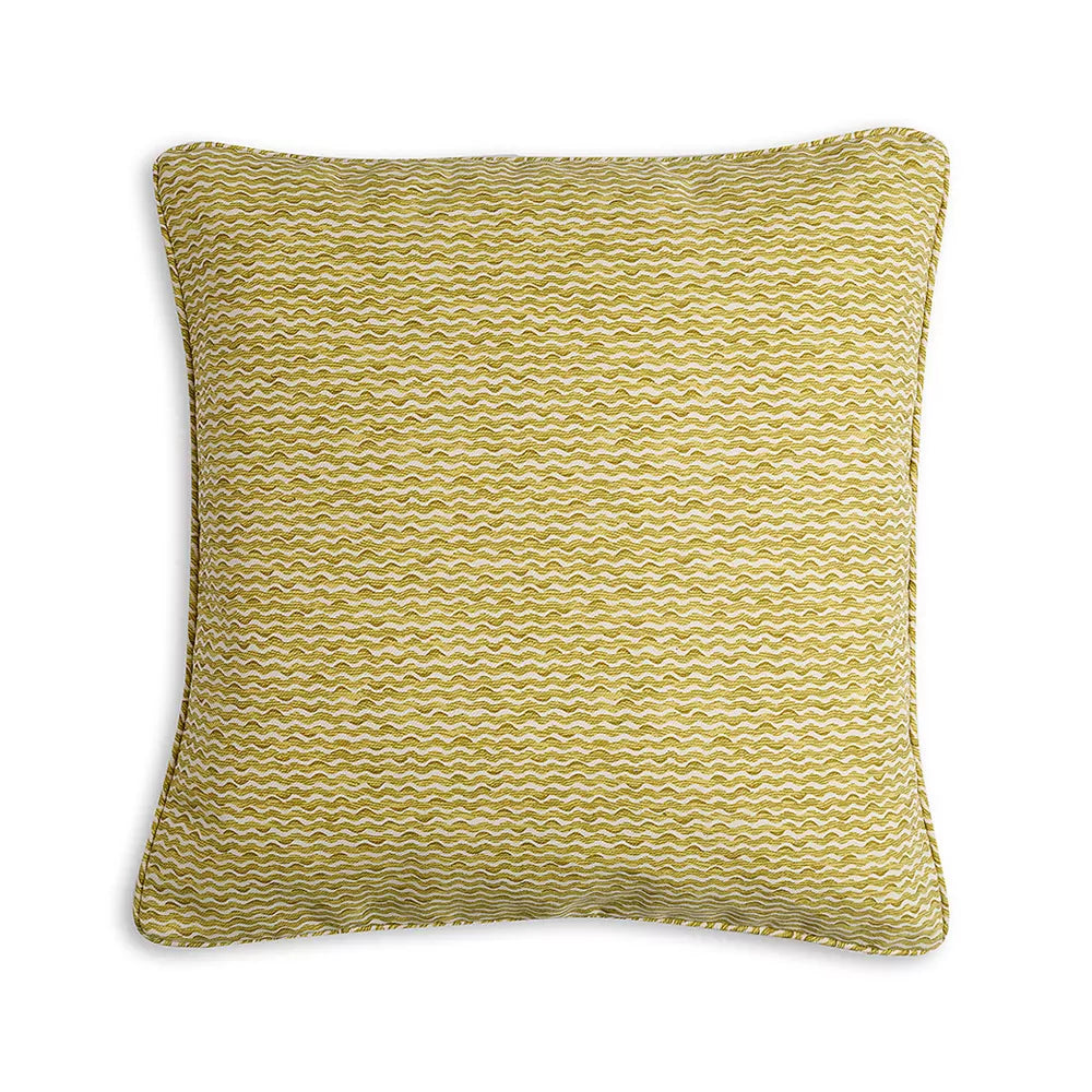 Small Square Cushion in Yellow Popple Indoor-Outdoor, 17 x 17