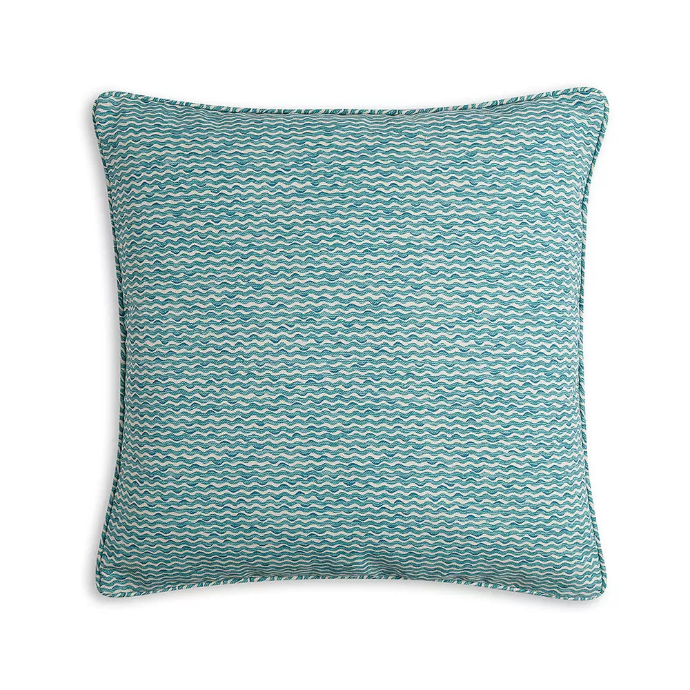 Large Square Cushion in Teal Popple Indoor-Outdoor, 21 x 21