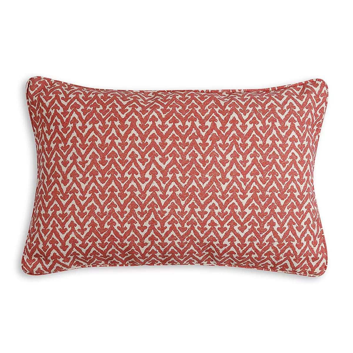 Large Oblong Cushion in Red Rabanna Indoor-Outdoor, 21 x 14