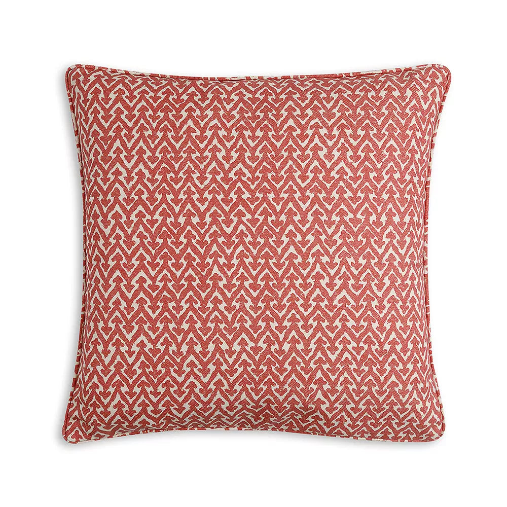 Large Square Cushion in Red Rabanna Indoor-Outdoor, 21 x 21