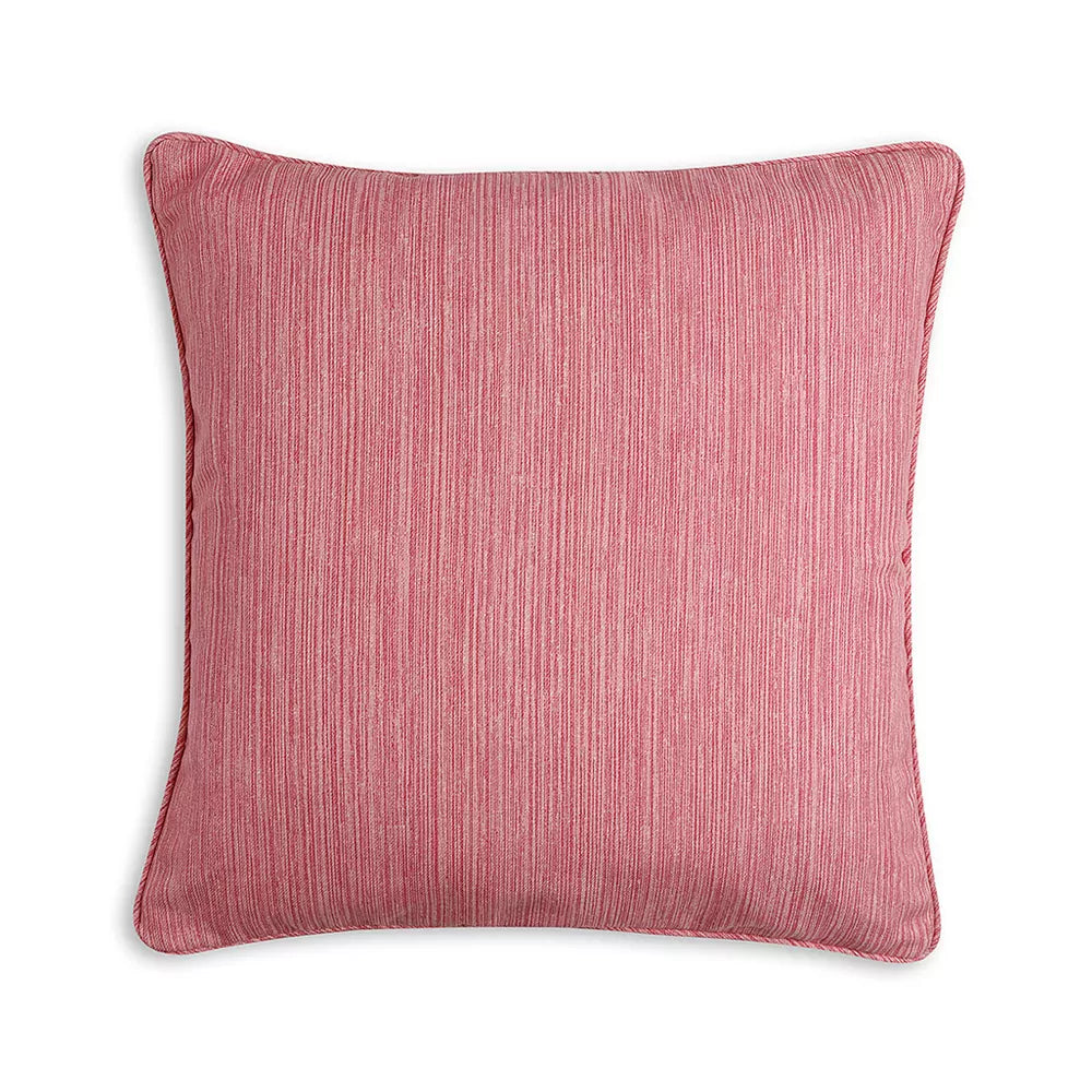 Small Square Cushion in Alta Pink Strie Indoor-Outdoor, 17 x 17