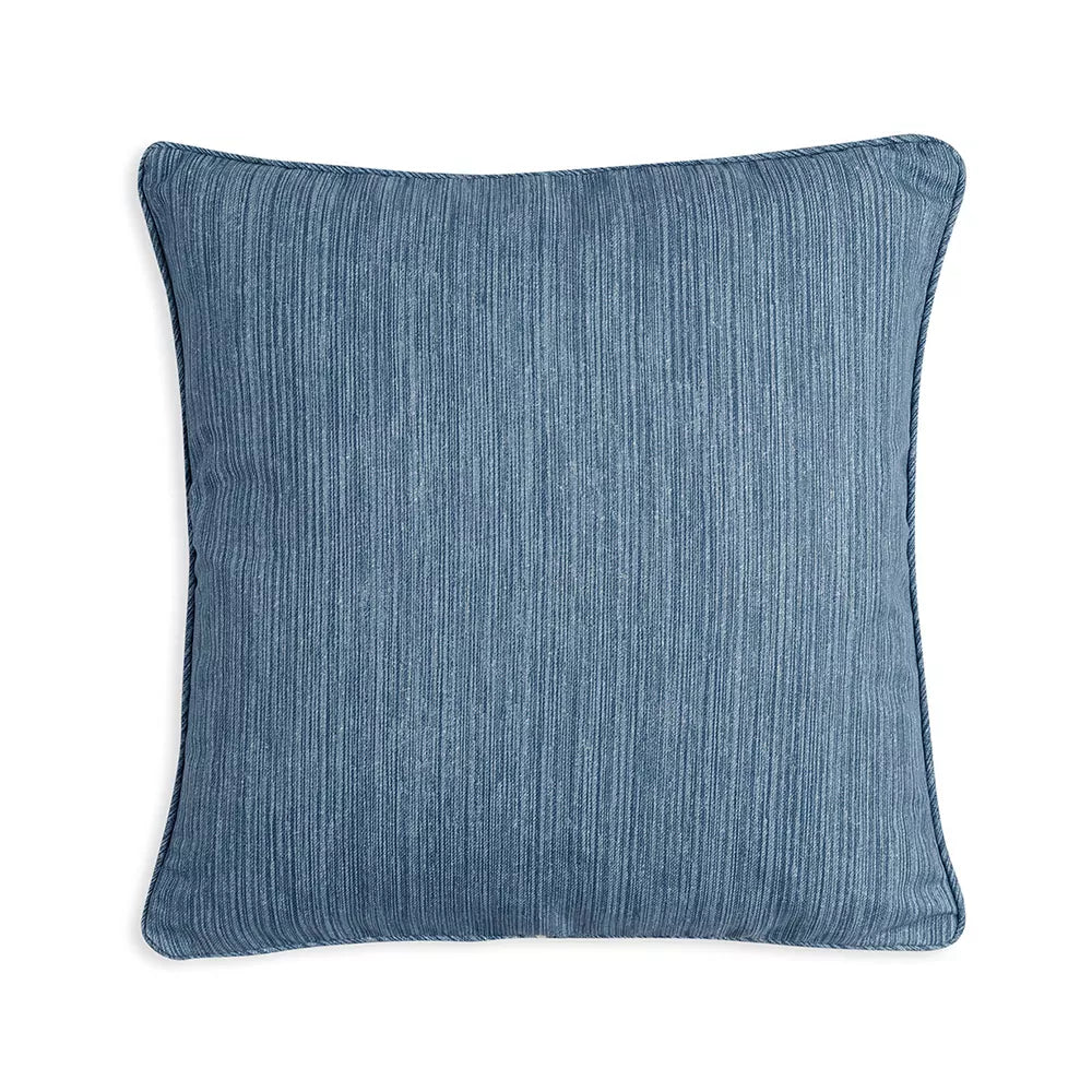 Small Square Cushion in Blaise Strie Indoor-Outdoor, 17 x 17