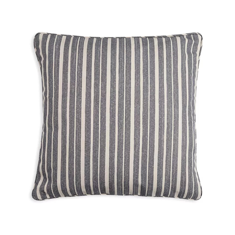 Large Square Cushion in Neutral York Stripe Indoor-Outdoor, 21 x 21