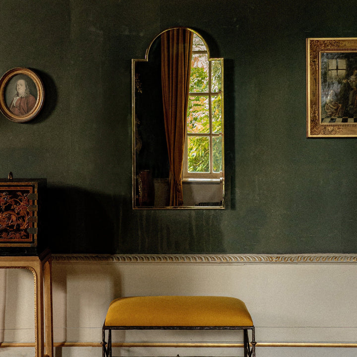 Stanley Dressing Table Bench - Old Rust and Gold with Seat Pad