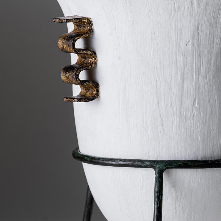 Etrusco Lamp - Anziano White and Distressed Gold with Verdigris