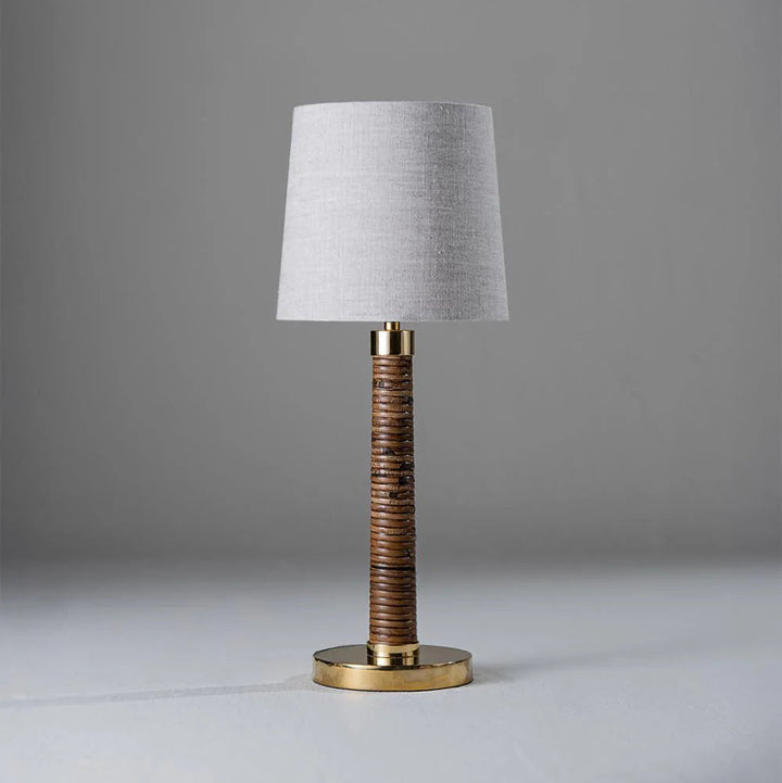 Holden Pillar Lamp - Dark Cane and Brass