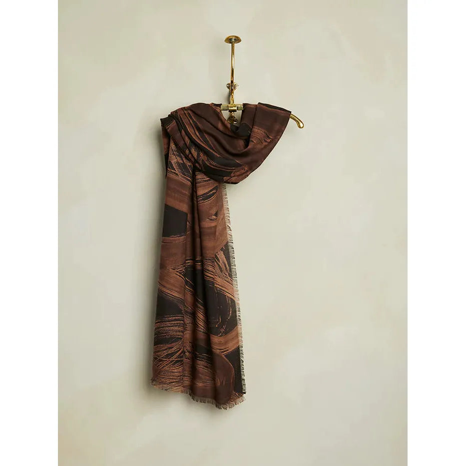 Calligraphy Cashmere Scarf - Sienna