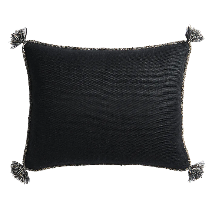 Cape Cushion with Braided Cord Trim - Coal