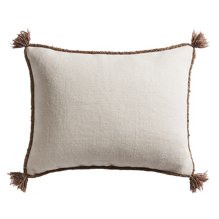 Cape Cushion with Braided Cord Trim - Frost