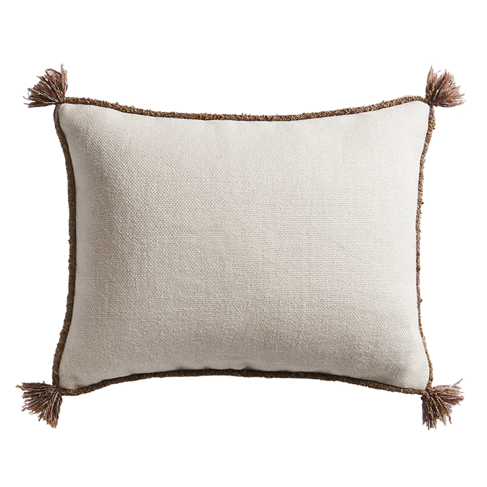 Cape Cushion with Braided Cord Trim - Frost