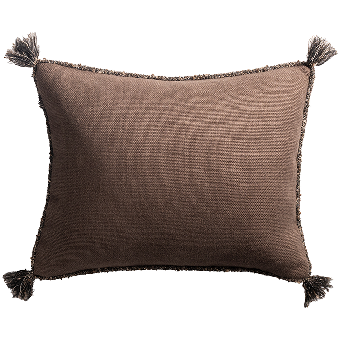 Cape Cushion with Braided Cord Trim - Taupe
