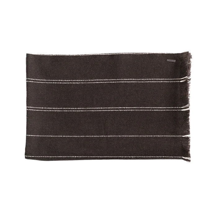 Pinstripe Cashmere Throw - Cacao