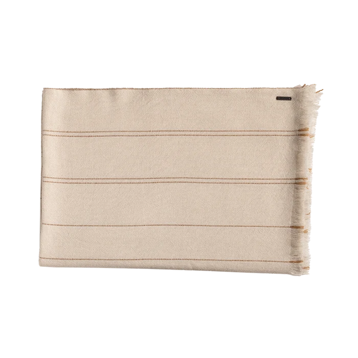 Pinstripe Cashmere Throw - Cream