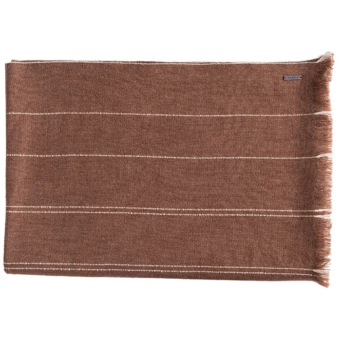 Pinstripe Cashmere Throw - Maple