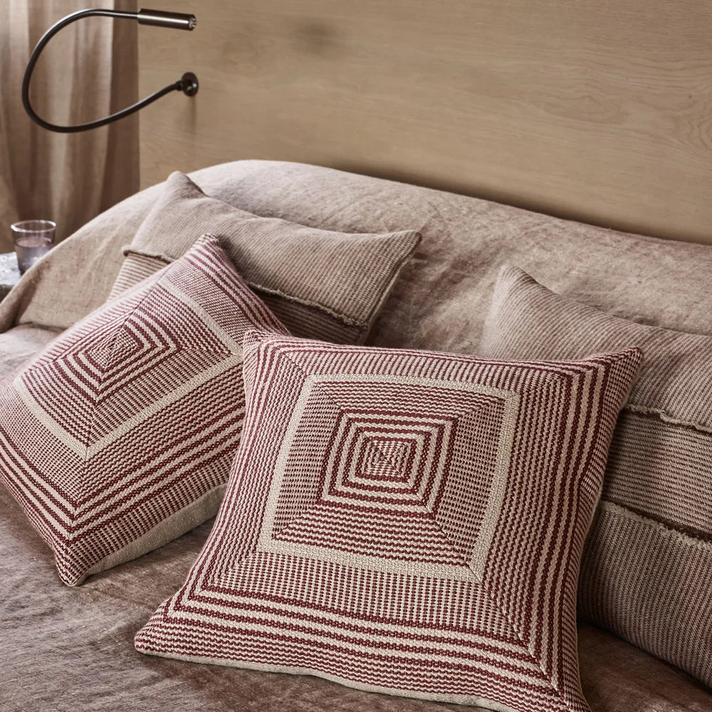 Cabana Stripe Panel Cushion - Sunset