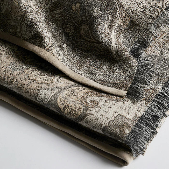 Elizabeth Throw with Fringe & Suede Edge - Cygnet