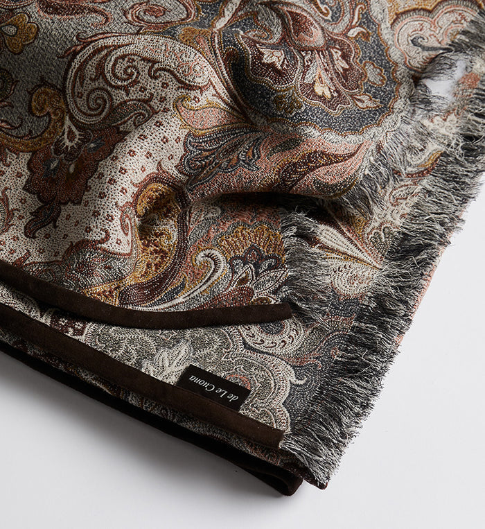 Elizabeth Throw with Fringe & Suede Edge - Pheasant