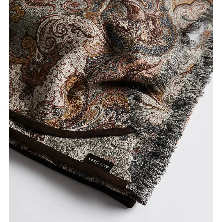 Elizabeth Throw with Fringe & Suede Edge - Pheasant