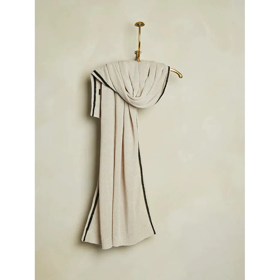 Fine Knit Linen Scarf - Cream