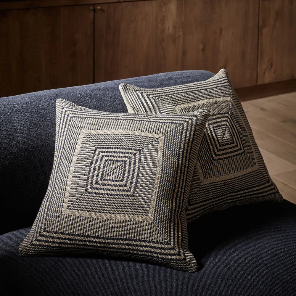 Cabana Stripe Panel Cushion - Ocean