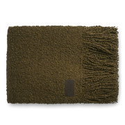 Handwoven Alpaca Blanket with Fringe - Khaki