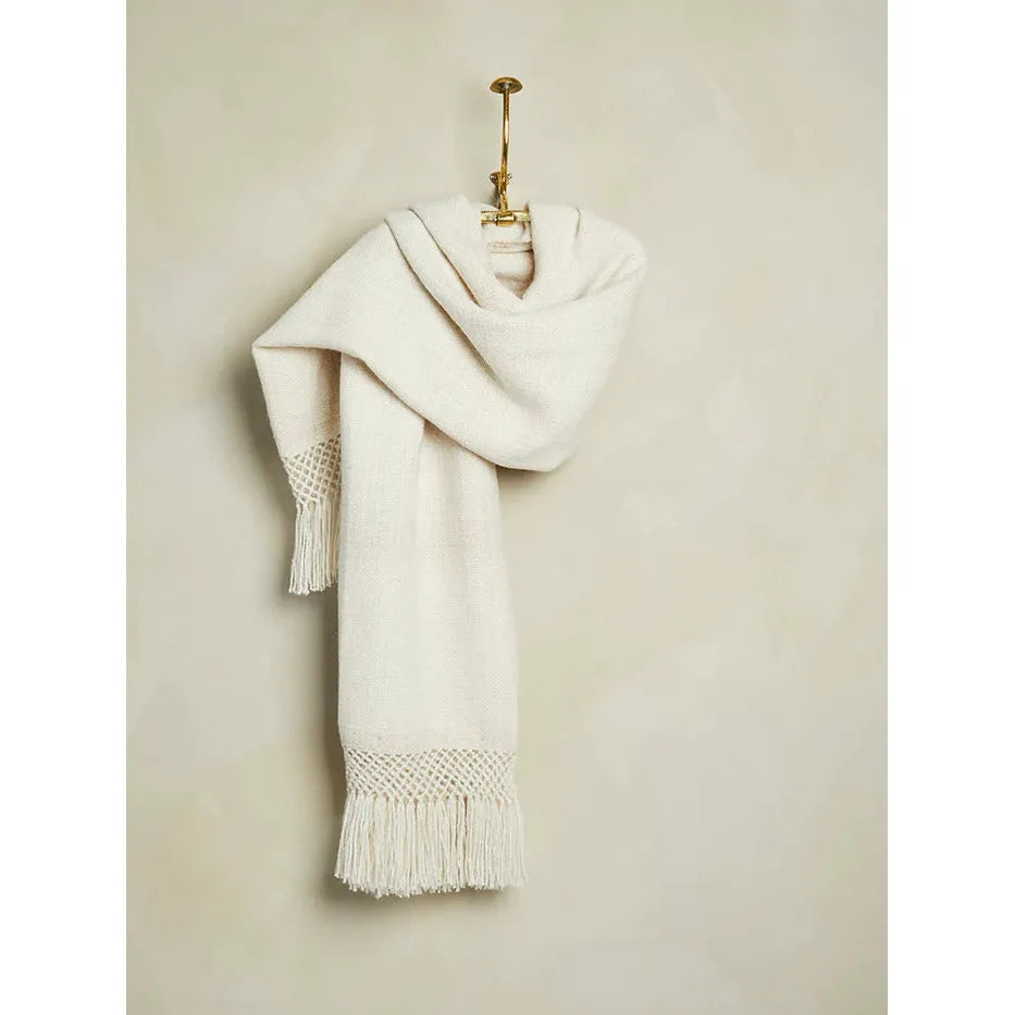 Handwoven Llama Throw - Natural Cream