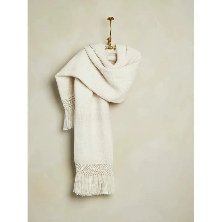 Handwoven Llama Throw - Natural Cream