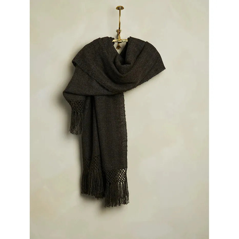 Handwoven Llama Throw - Natural Grey