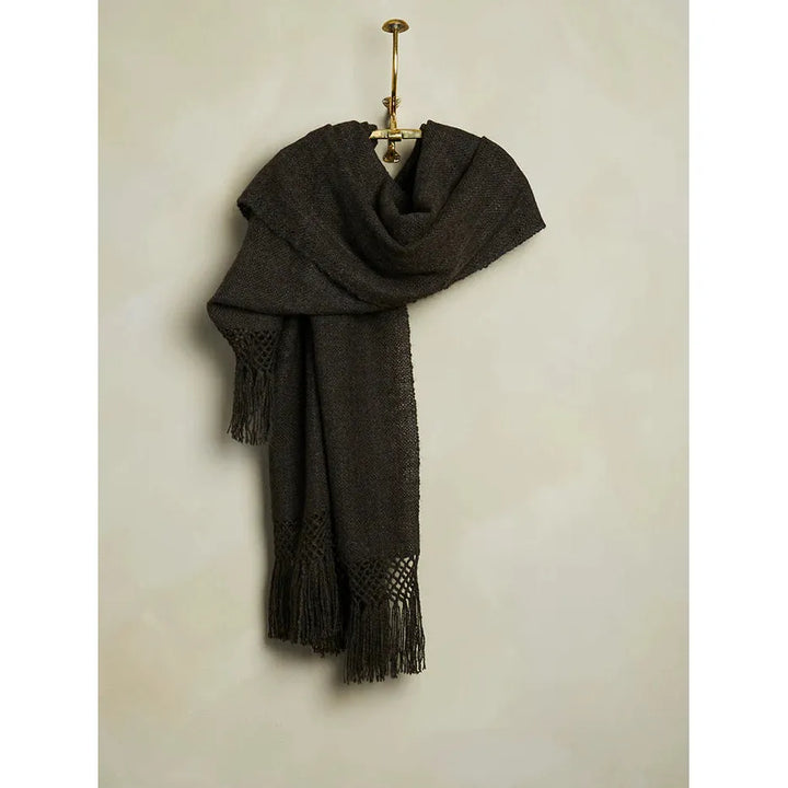 Handwoven Llama Throw - Natural Grey