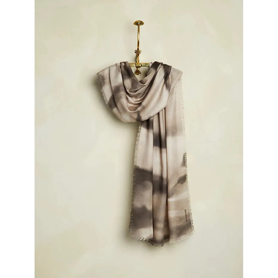 Ink Wash Cashmere Scarf - Taupe