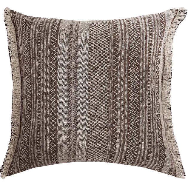 Kalahari Cushion with Fringe Detail - Honey Badger – Jerry Pair Atlanta