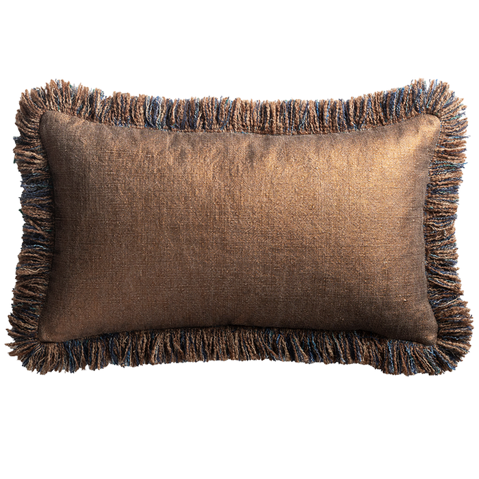 Mackintosh Cushion with Inserted Fringe - Copper