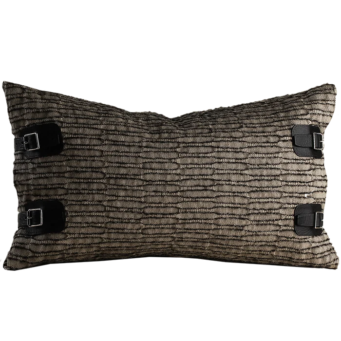Nara Buckle Cushion - Black Pine