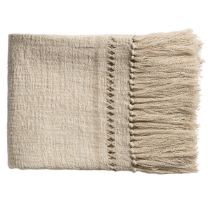 Petra Bed Throw with Diamond Detailing - Alabaster