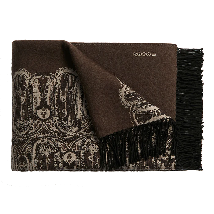 Samurai River Wool Throw - Truffle