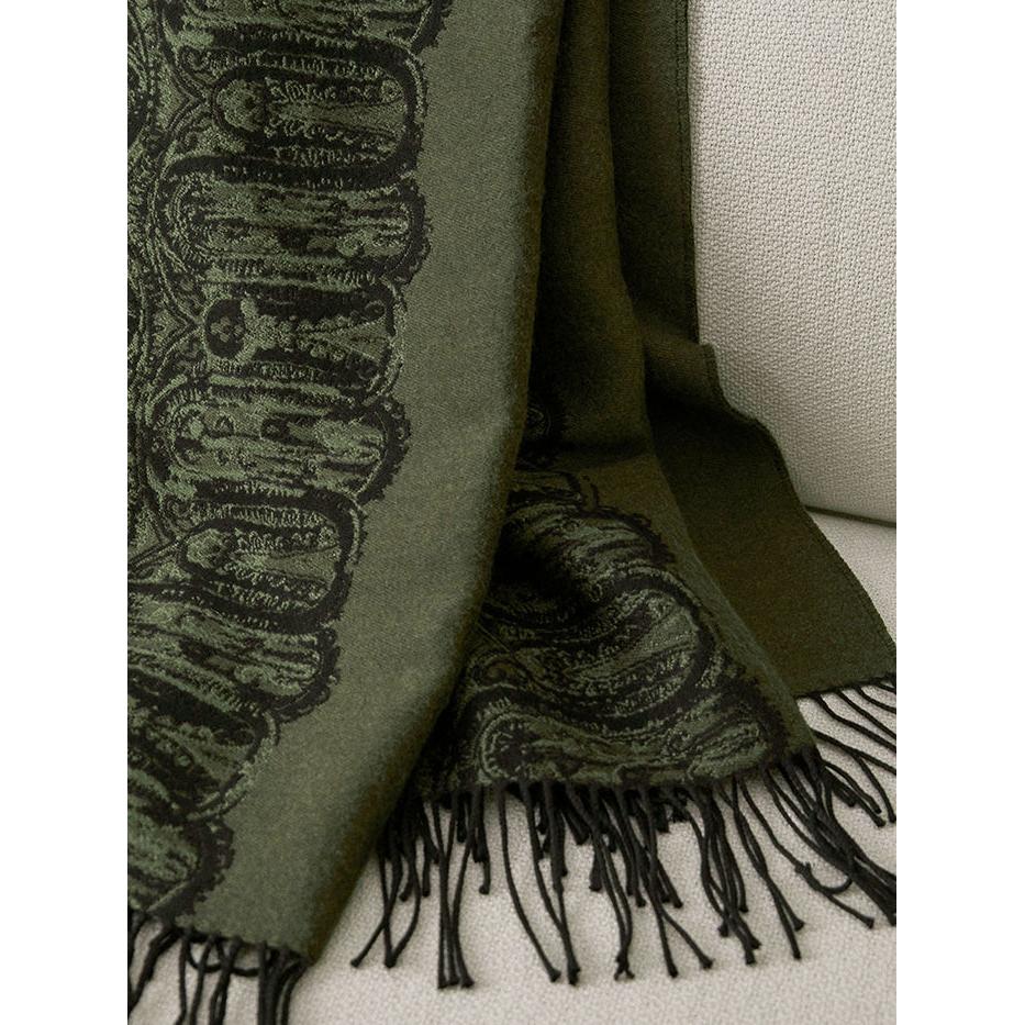 Samurai River Wool Throw - Moss