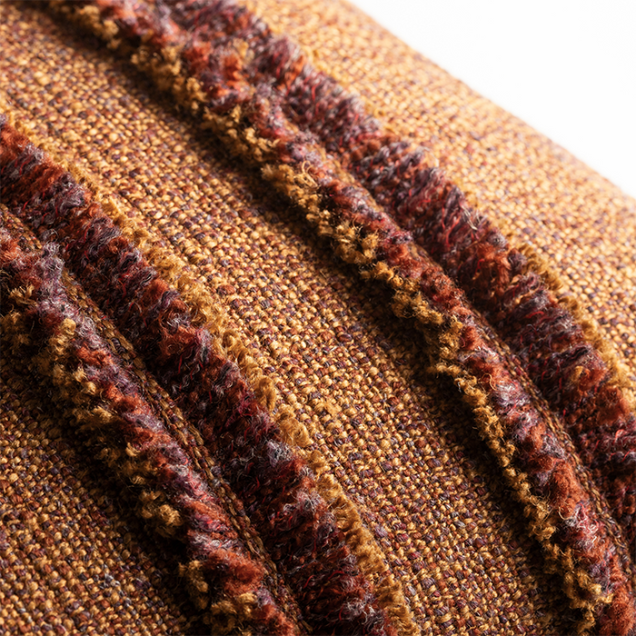 Strata Cushion with Fringe Detail - Ember