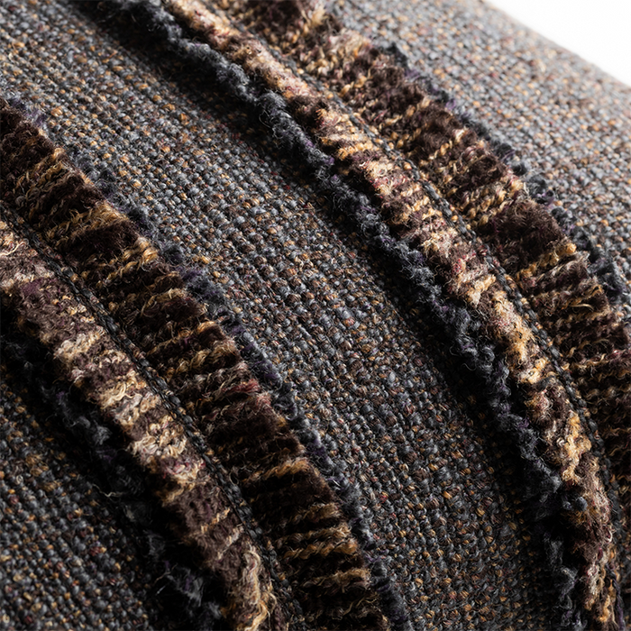 Strata Cushion with Fringe Detail - Granite