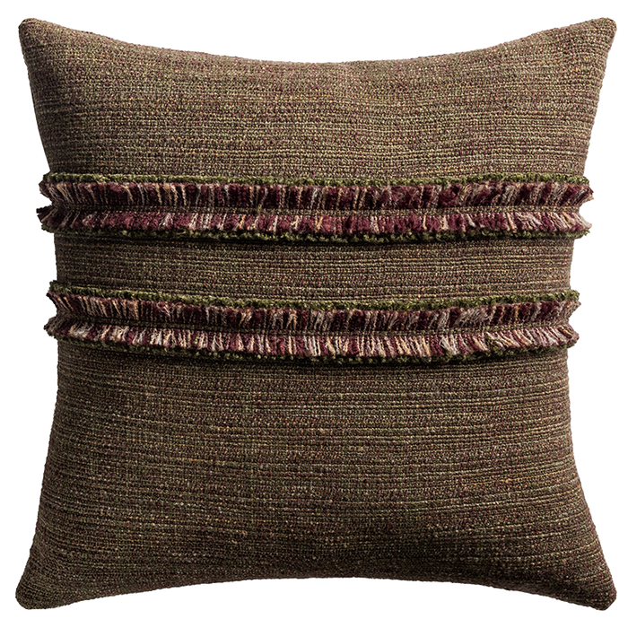 Strata Cushion with Fringe Detail - Palm